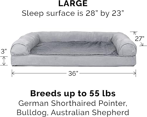 Miniatura 2 de Furhaven Camas ortopédicas de gel refrescante y espuma viscoelástica para perros y gatos pequeños medianos y grandes sofá de felpa y gamuza sofá