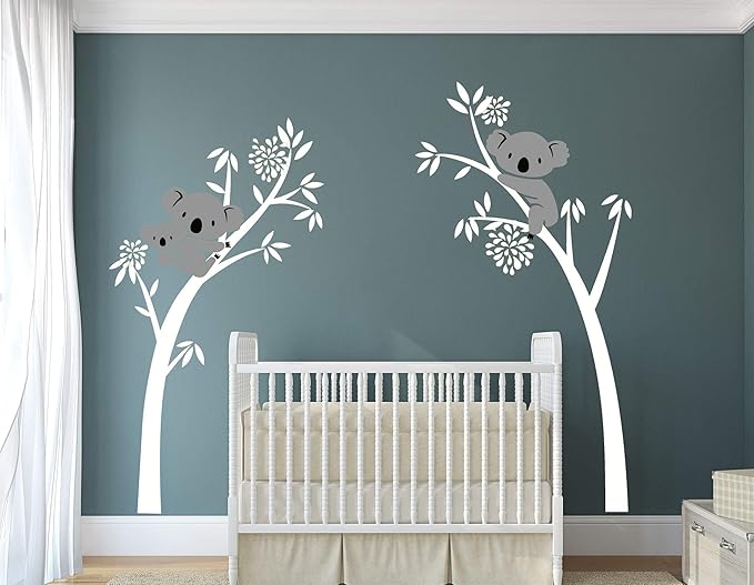 LUCKKYY Three Koalas Tree Branches Wall Decal Wall Sticker