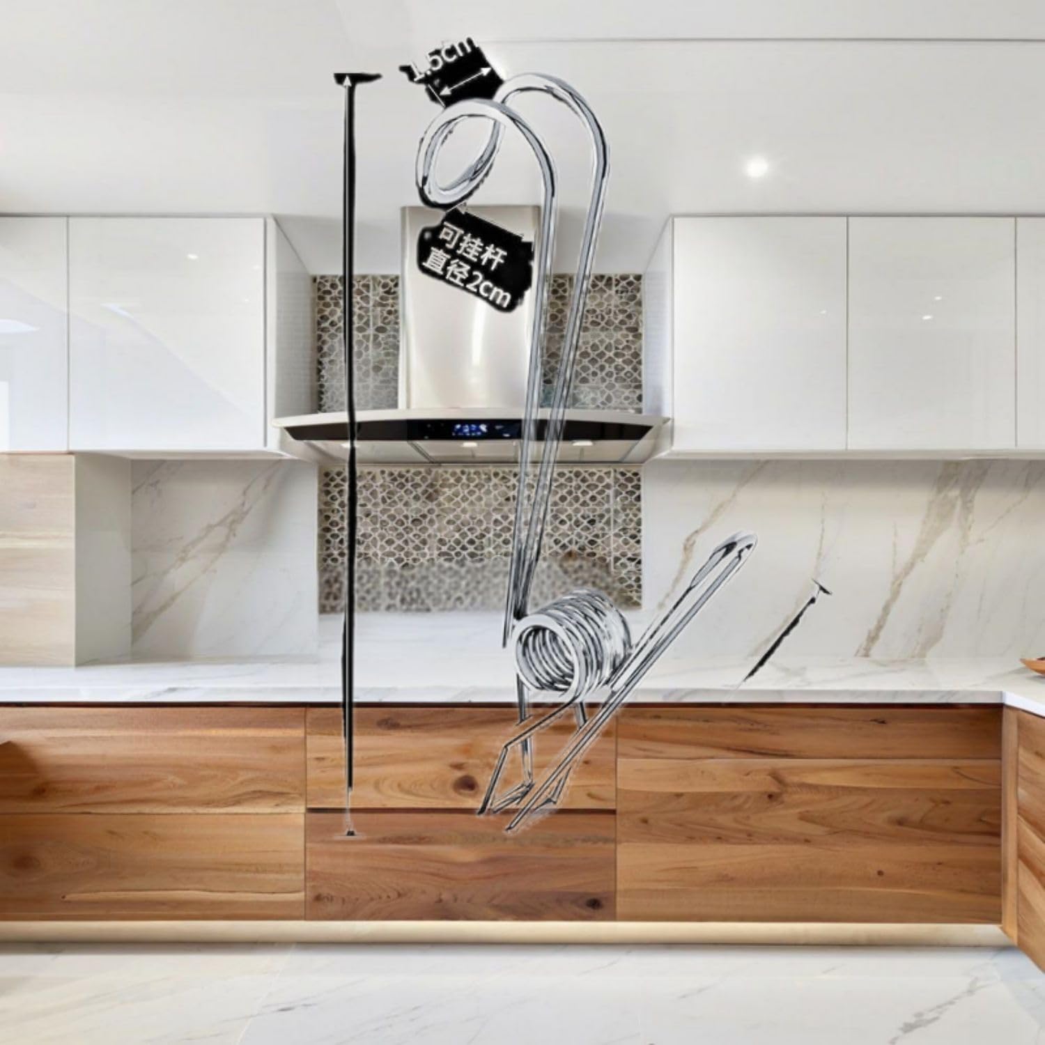 夹子晾衣夹防风挂钩固定晒被子晾衣架 Kitchen Clothes Hanger for Daily Used,不锈钢衣服大夹子家用长尾夹 KCookware Accessories - 1836