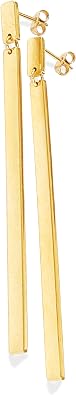 Altitude Boutique Long Bar Earrings 18kt Gold Plated Dangle Earrings Boho Jewelry Statement Long Studs Ear Cuff Climber Earrings Jewelry For Women Earrings Rose Gold Silver Earrings