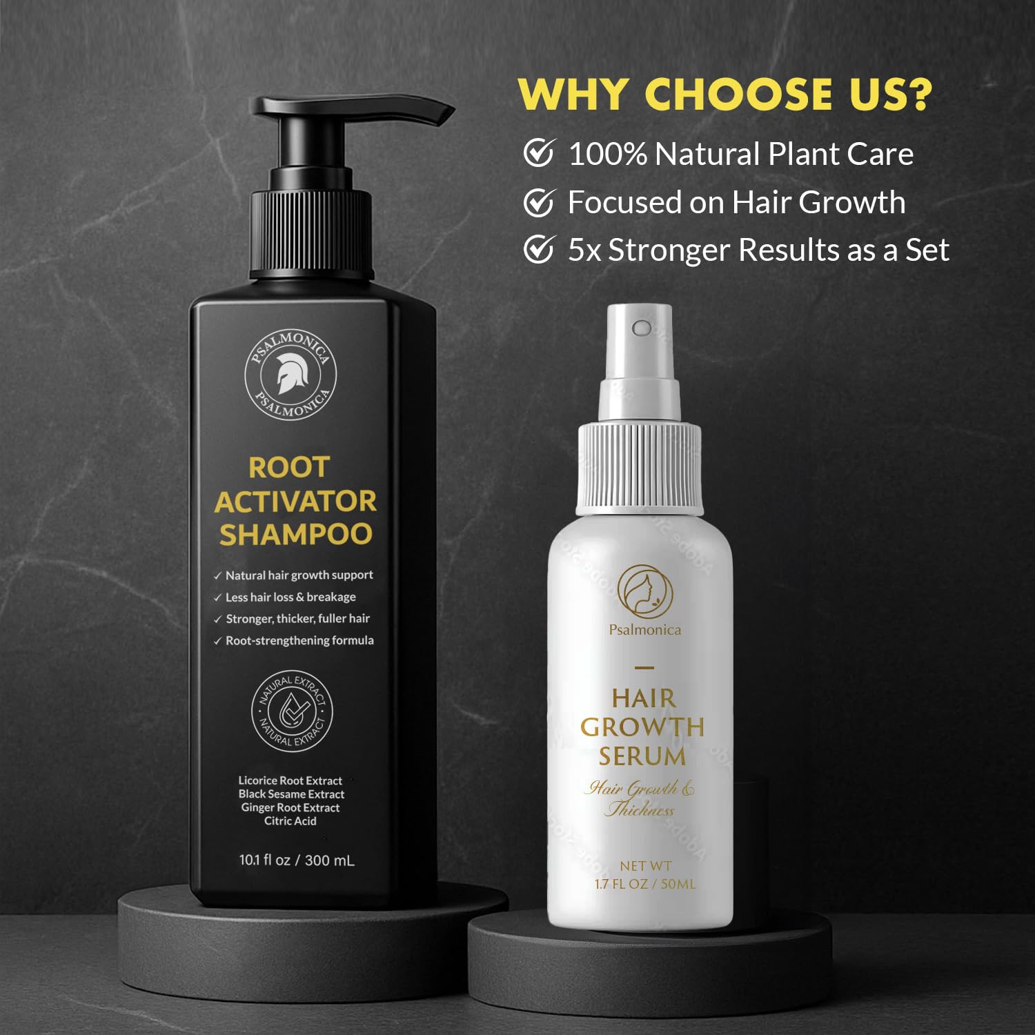 Root Activator Shampoo & Hair Growth Serum Kit: Hair Growth Shampoo for Thinning Hair - Hair Loss RegrowthTreatments for Women Men