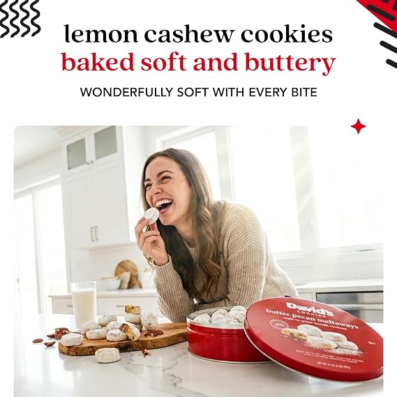 David's Cookies Butter Pecan Meltaways Soft & Melt In Your Mouth 1Pack 32oz