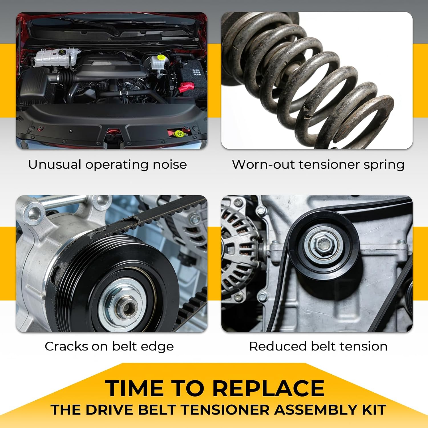 Drive Belt Tensioner Pulley and Serpentine Belt Assembly Kit Compatible with Dodge Ram 2003-2008 1500/2500/3500 5.7L V8 - Replace# 53032130AA 53032130AC 38058 7PK2570
