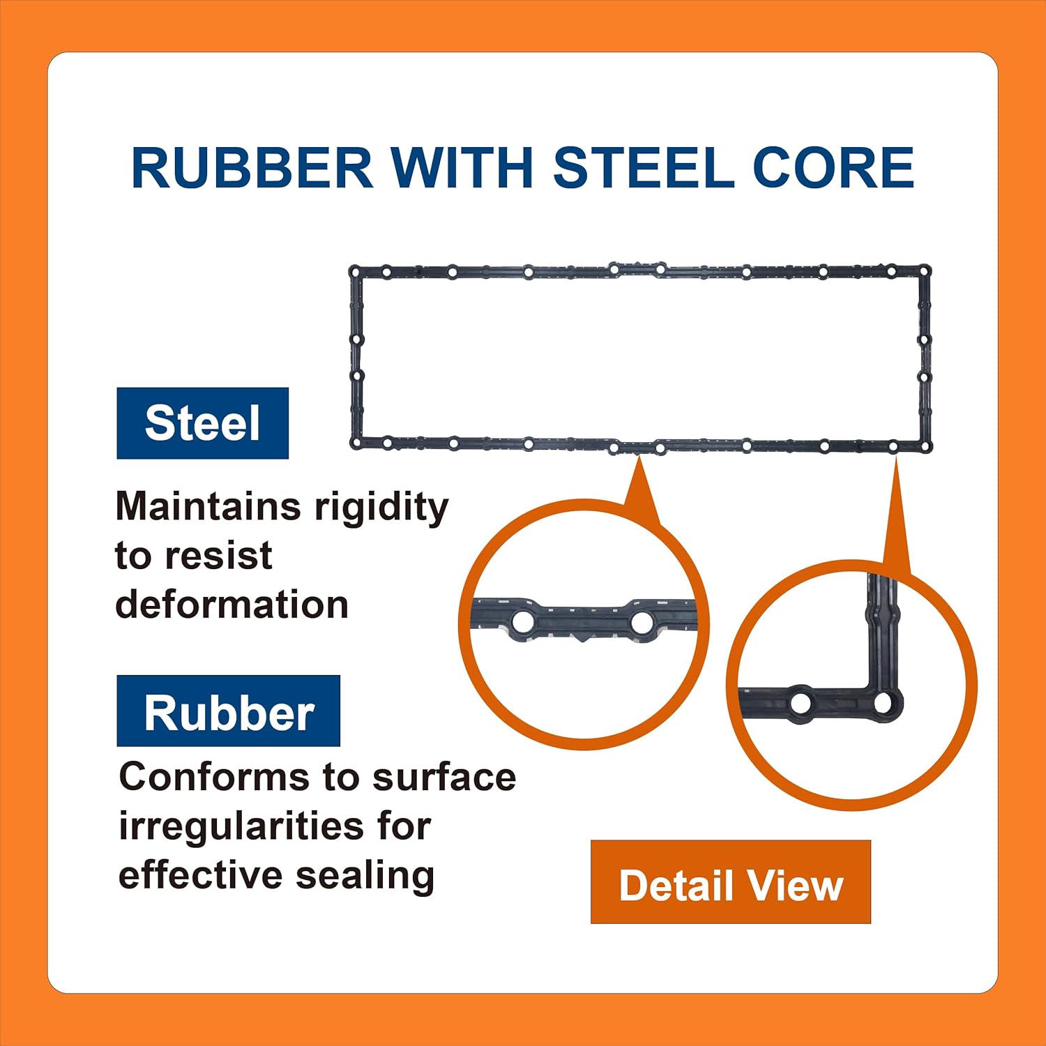 BTS-1685248 Oil Pan Isolation Seal, Compatible with Caterpillar C15, Aftermarket Replacement for OEM#1685248, Sello de Aislamiento