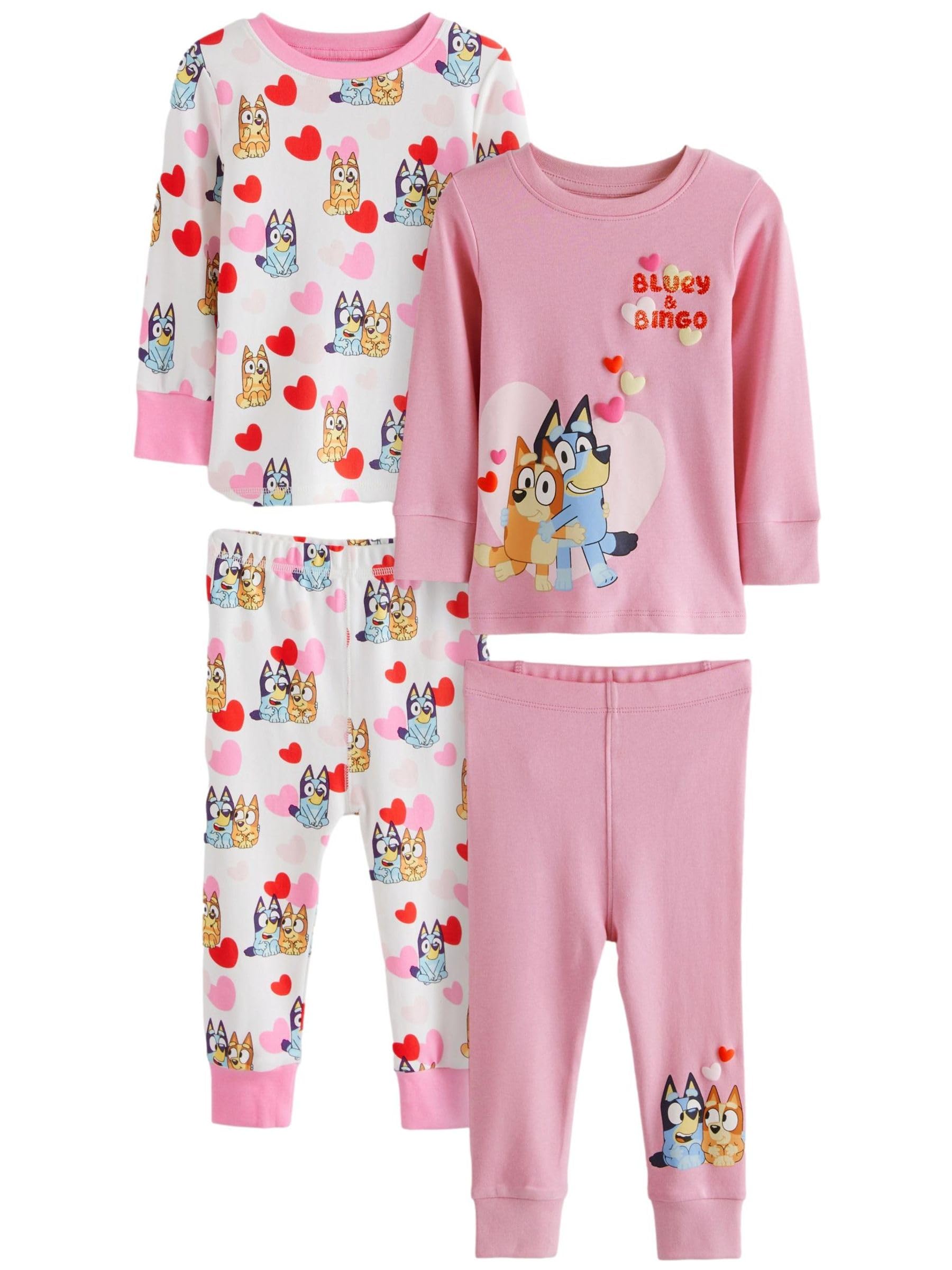 NEXT Mädchen Bluey Snuggle Langarm-Schlafanzug aus 100% Baumwolle, 2er-Pack 80-128