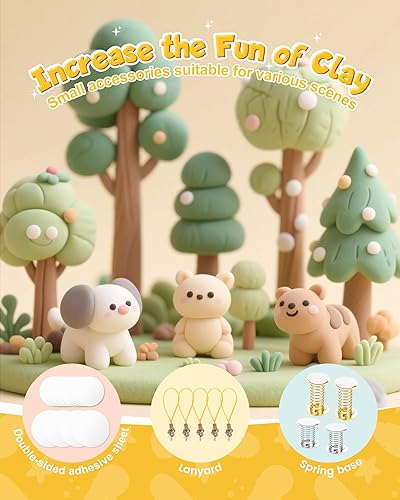 Miniatura 4 de Kit de arcilla para modelar  42 colores de arcilla seca al aire, arcilla mágica de moldeo de bricolaje incluye herramientas y accesorios de Navidad,