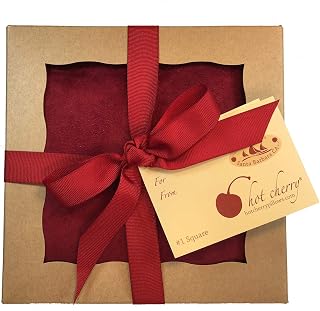 Square Red Ultra Suede, Cherry Pit-Stone Pillow, Microwavable Hot/Cold Compress, Sustainable Heating Pad, Moist Heat, Muscle Joint Pain Relief