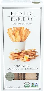 Rustic Bakery Organic Sel Gris Sourdough Flatbread Crackers - Extra Virgin Olive Oil & French Grey Sea Salt, 6oz