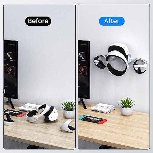 Miniatura 7 de DGLOZE VR Wall Mount Stand Holder Hook for VR2,Valve Index,MetaOculus Quest2, Rift,Vive Cosmos and Mixed Reality Headsets, Fits Most VR Headset