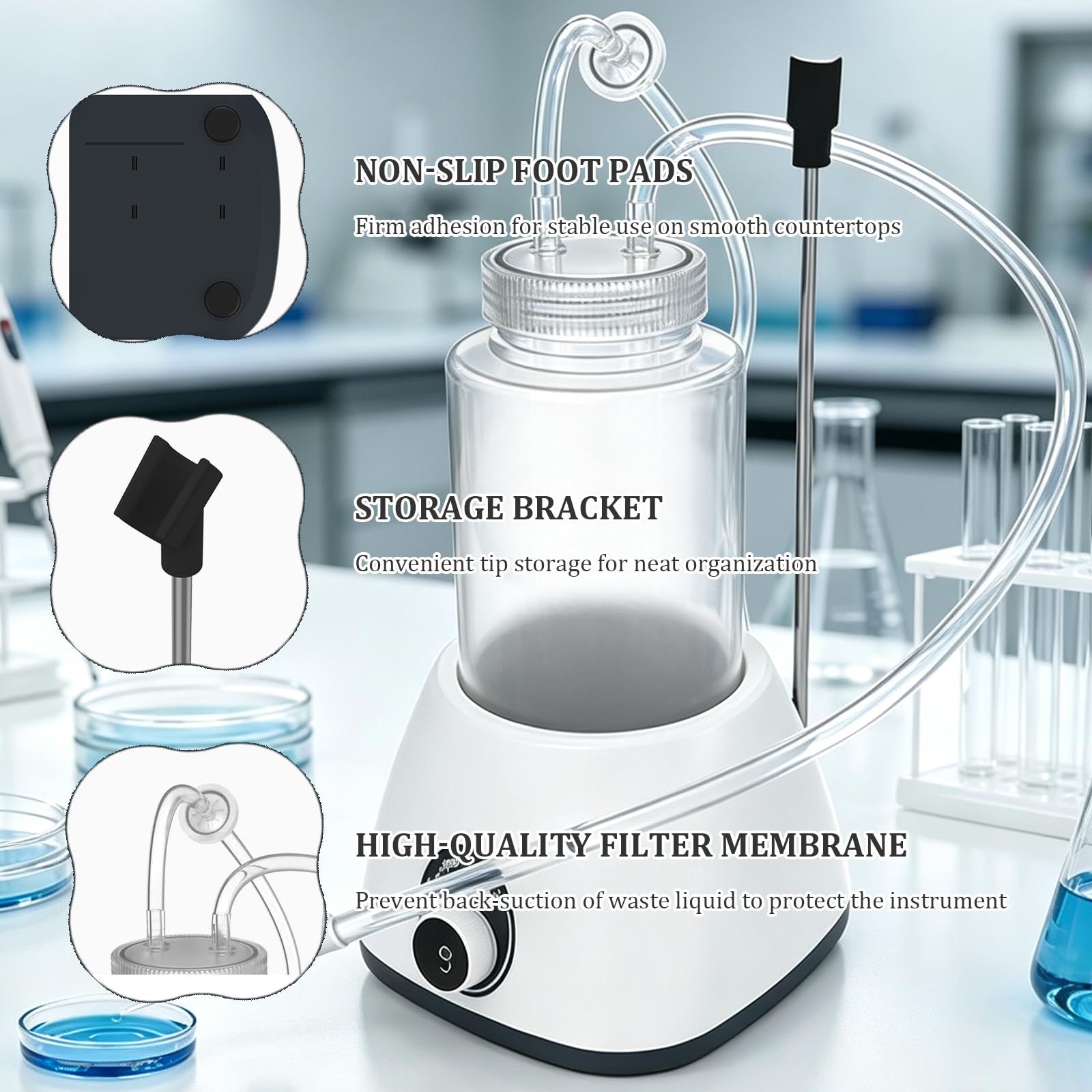 Mały, laboratoryjny aspirator próżniowy