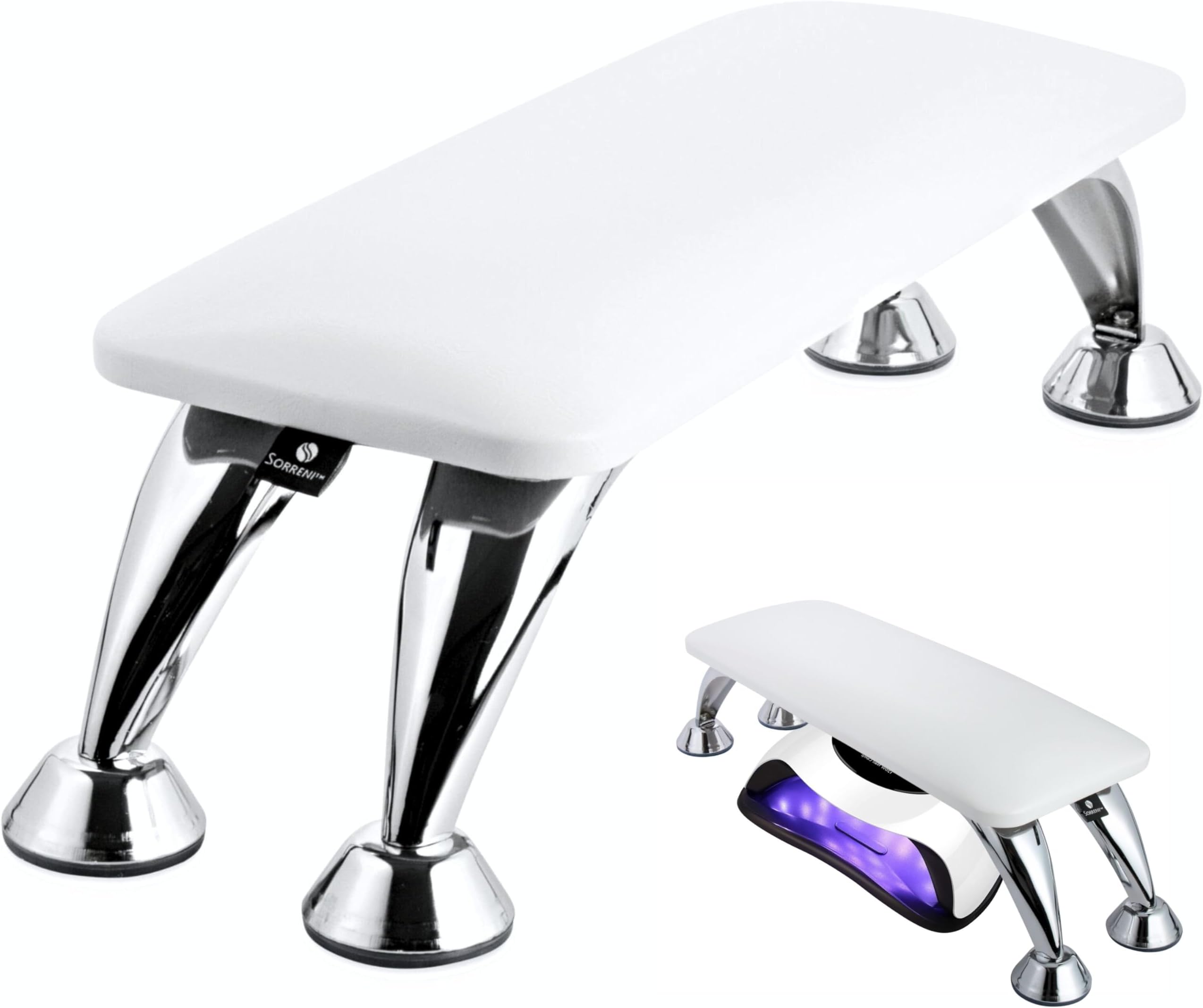 Arm Rest for Nails Tech - Non-Slip Nail Arm Rest, Detachable Manicure Hand Holder Pillow, Reposabrazos Para Manicura (White)