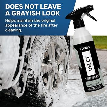 Vonixx Delet Tire and Rubber Cleaner | High-Performance Formula | Removes Dirt and Grime | Versatile Product for Car Detailing | Restores Rubber Back to New | 16.9 fl oz (500 ml)