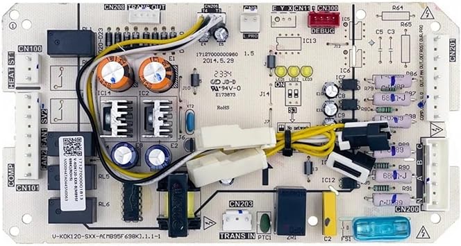 Air Conditioning Outdoor Unit Control Board, Compatible for Midea, V-KOK120-SXX-A [MB95F698K]. 1.1-1 PCB 1712700000960