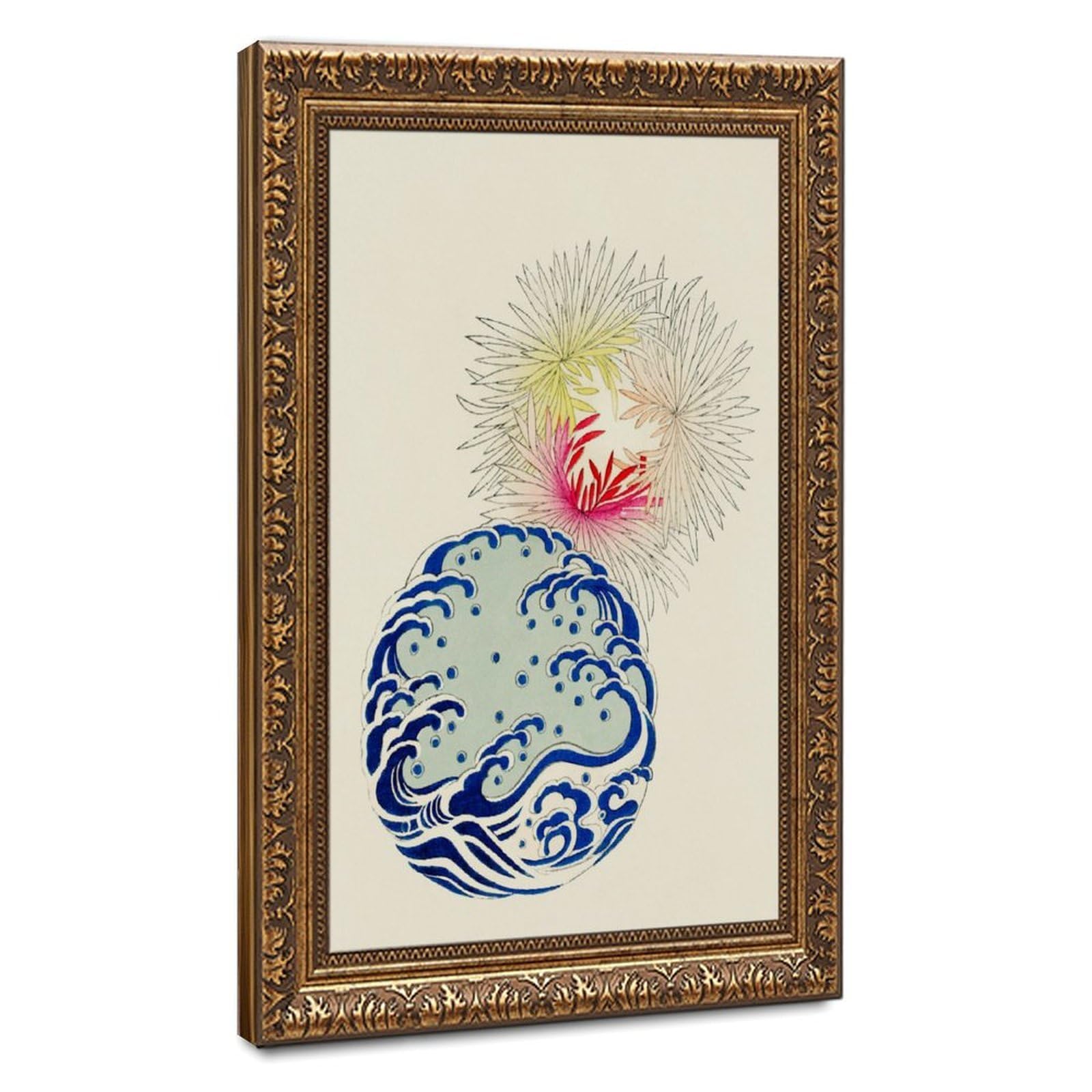 Pyberon Vintage Japanese Wave Poster Art Canvas Poster Bedroom Decor Landscape Office Room Decor Gift 24" L X 36" W