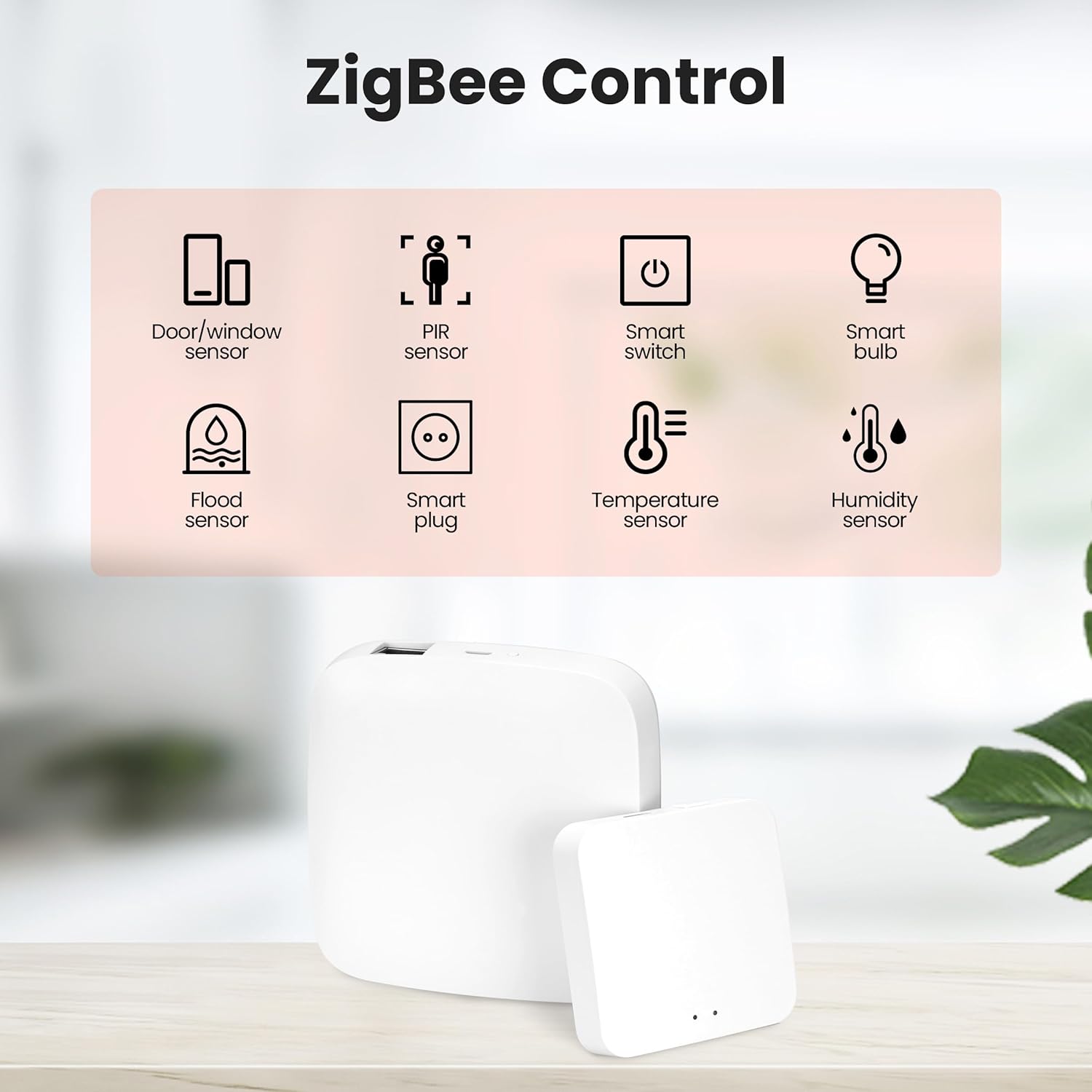 Icons representing various ZigBee controlled devices