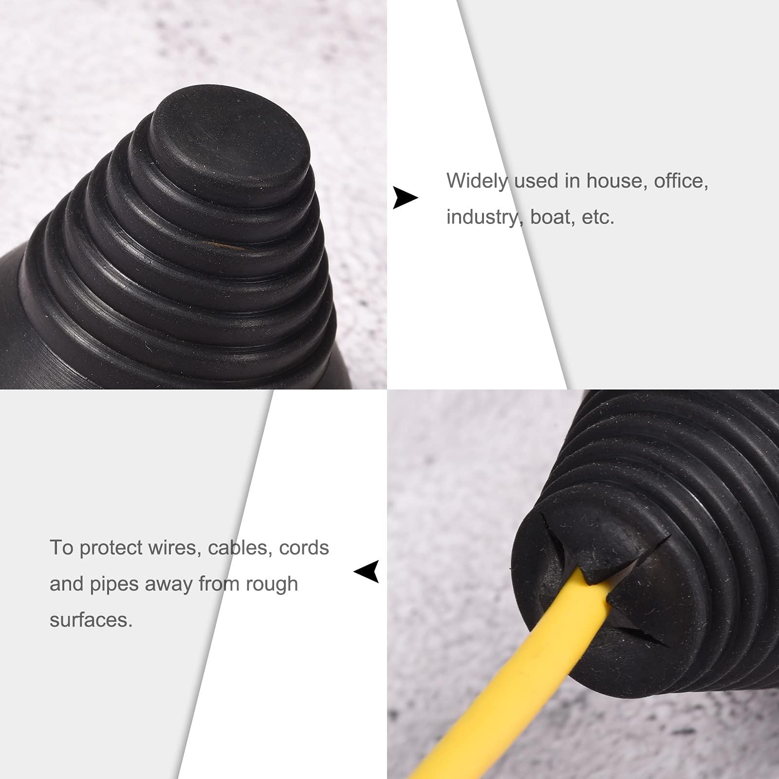 TOP-VIGOR 4Pcs Conical Rubber Grommets 40mm Mount Dia Black Tower Shaped Drill Hole Plug for Wire Protection and Firewall Sealing - Image 4
