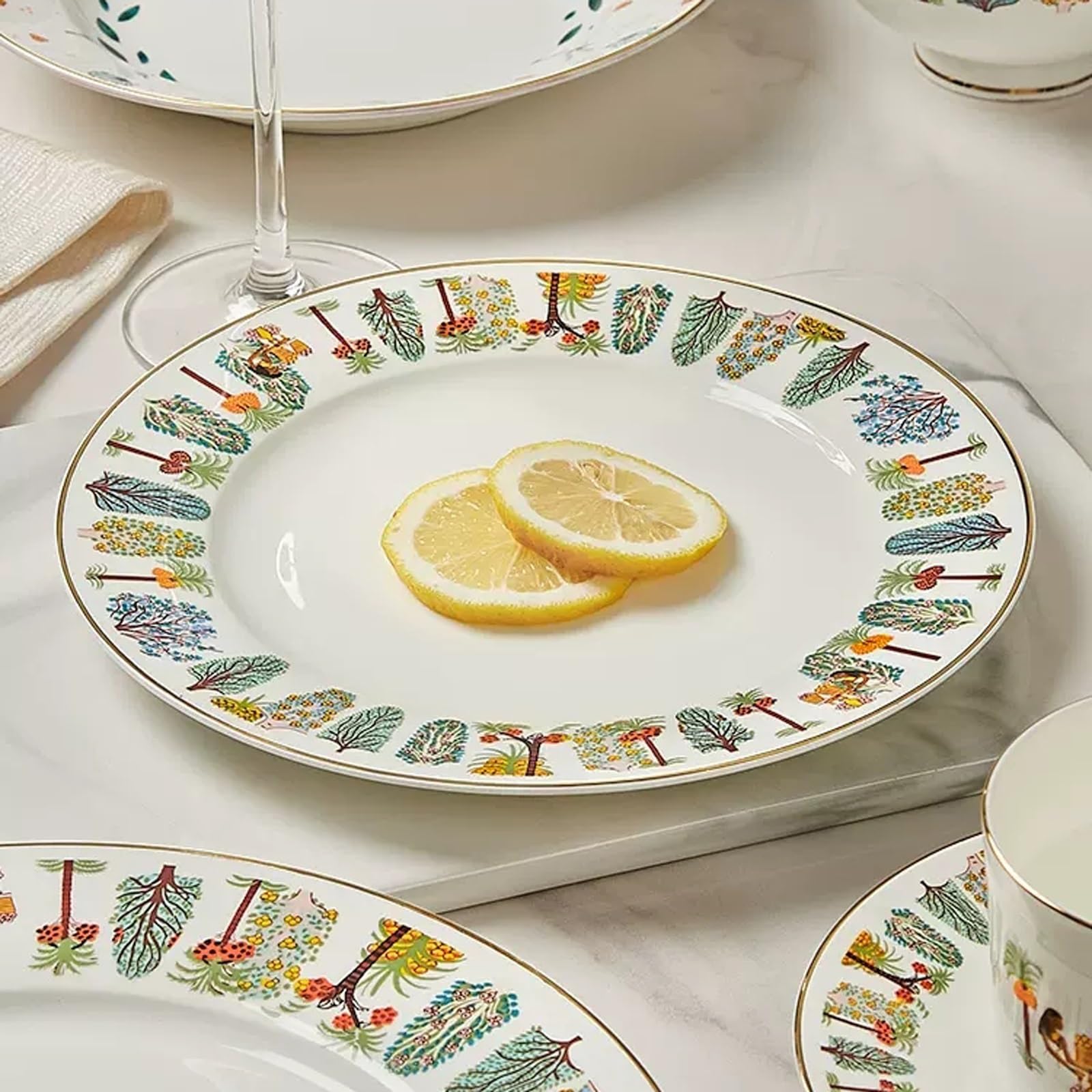 Platos de Camping Cubiertos de cerámica de cocina de 8/10 pulgadas, plato de postre, plato de comida occidental for restaurante, plato de aperitivos for restaurante en casa Plato Decorativo(10 inch)