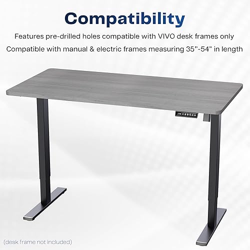 Vista 167 de VIVO DESK-TOP60G - Mesa universal de una pieza de 60 x 24 pulgadas, color gris oscuro, para marcos de escritorio estándar y sentados a pie, altura