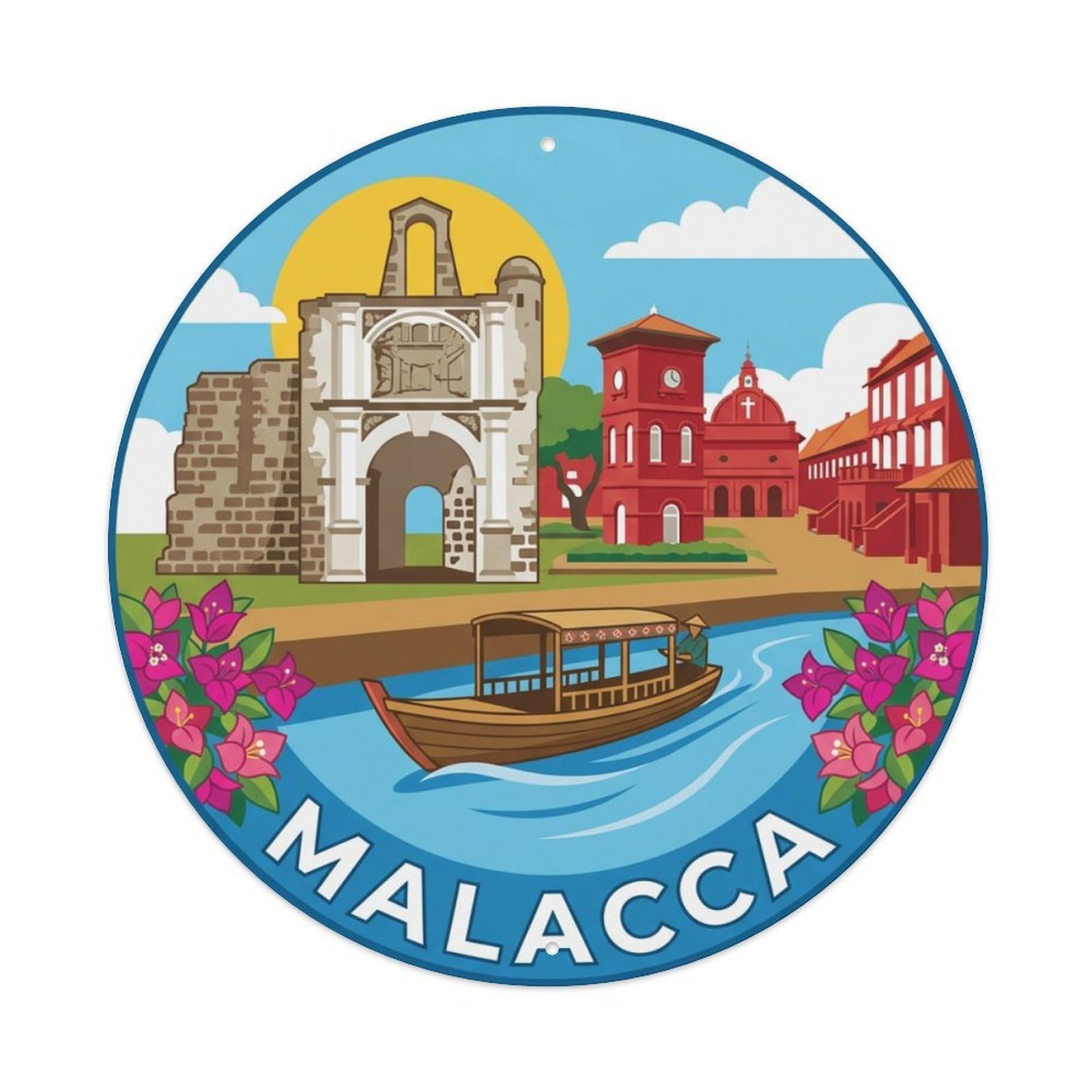 Retro Travel Malaysia Malacca Metal Tin Sign