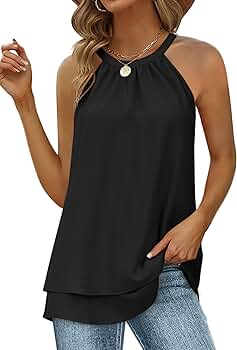 WEESO Halter Tops for Women Casual High Neck Tank Top Trendy