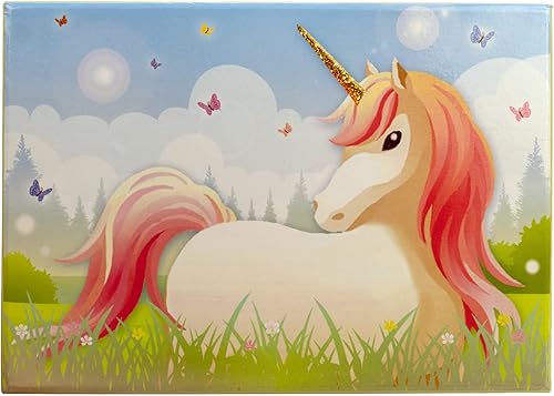 Miniatura 2 de The San Francisco Music Box Company Friendship - Cofre musical de 2 cajones de unicornio mágico con collar de unicornio arcoíris