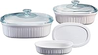 Vista 7 de Juego de ollas de cerámica CorningWare con tapas resistentes a las astillas y grietas, apto para microondas, lavavajillas, horno, congelador