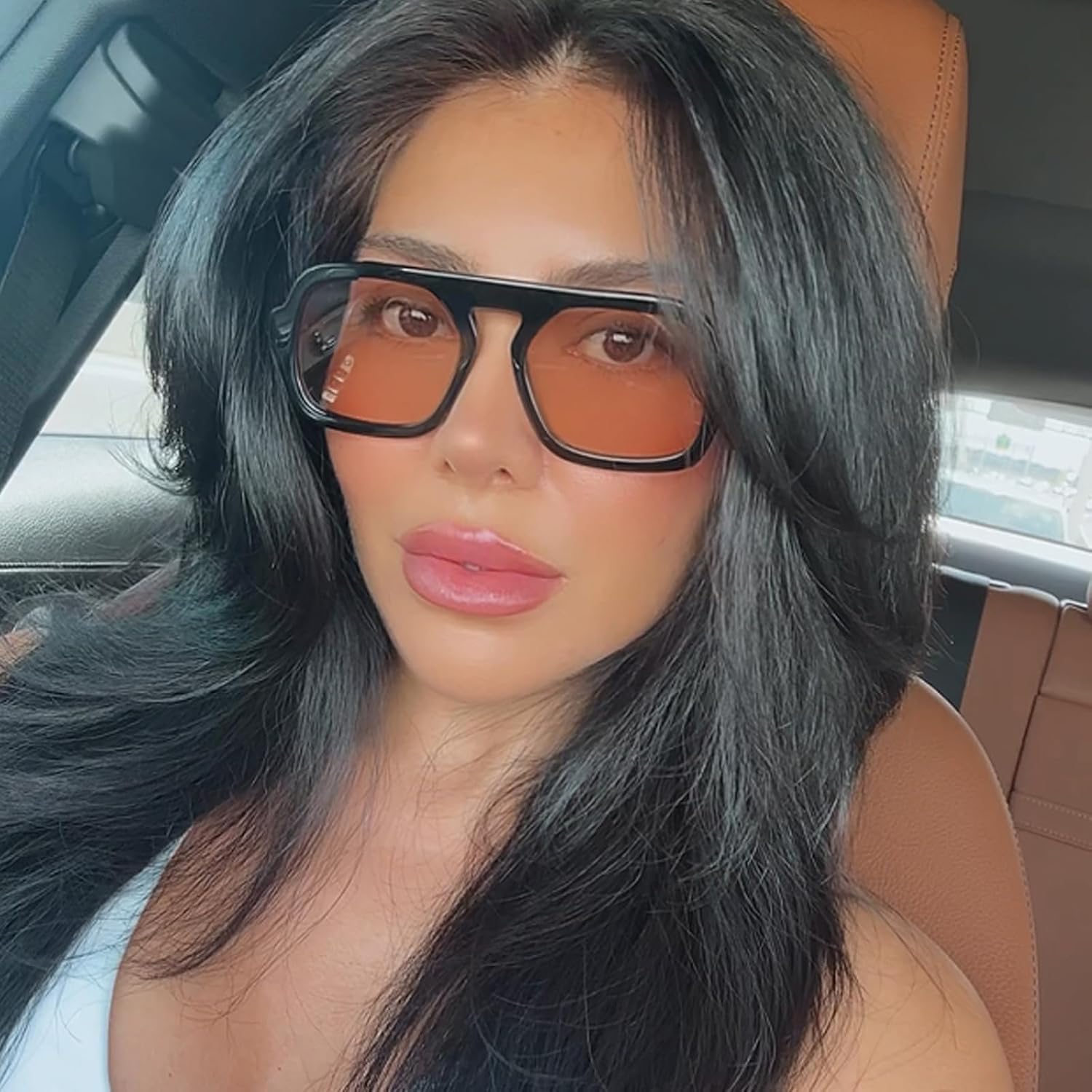 Trendy Hexagon Aviator Sunglasses for Women Men 70s Retro Square Flat Top Geometric Sun Glasses Shades - Image 3