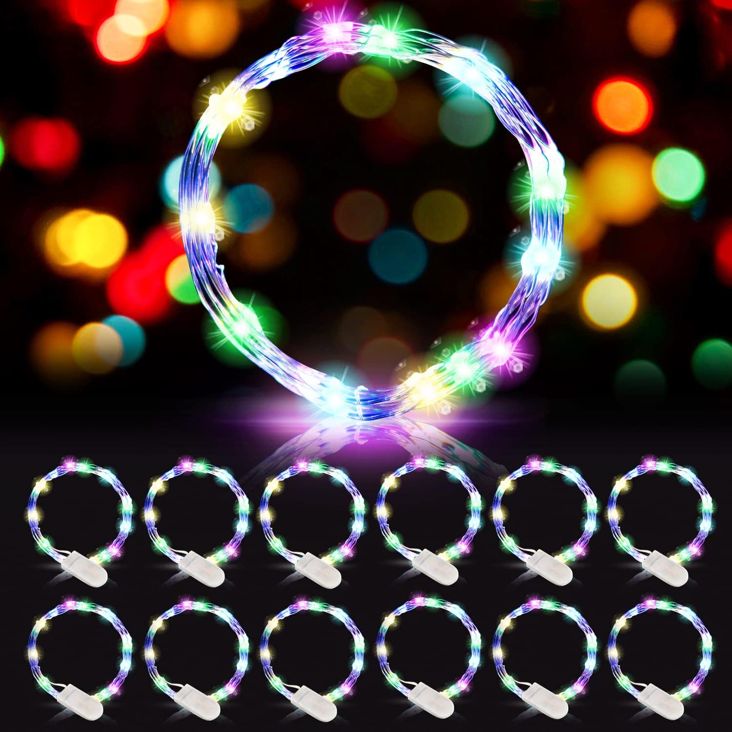 5 Stück LED-Lichterketten, Je 1 M, 10 LEDs, Batteriebetrieben, Kupferdraht – Warmweiß, Für Deko Innen & Außen