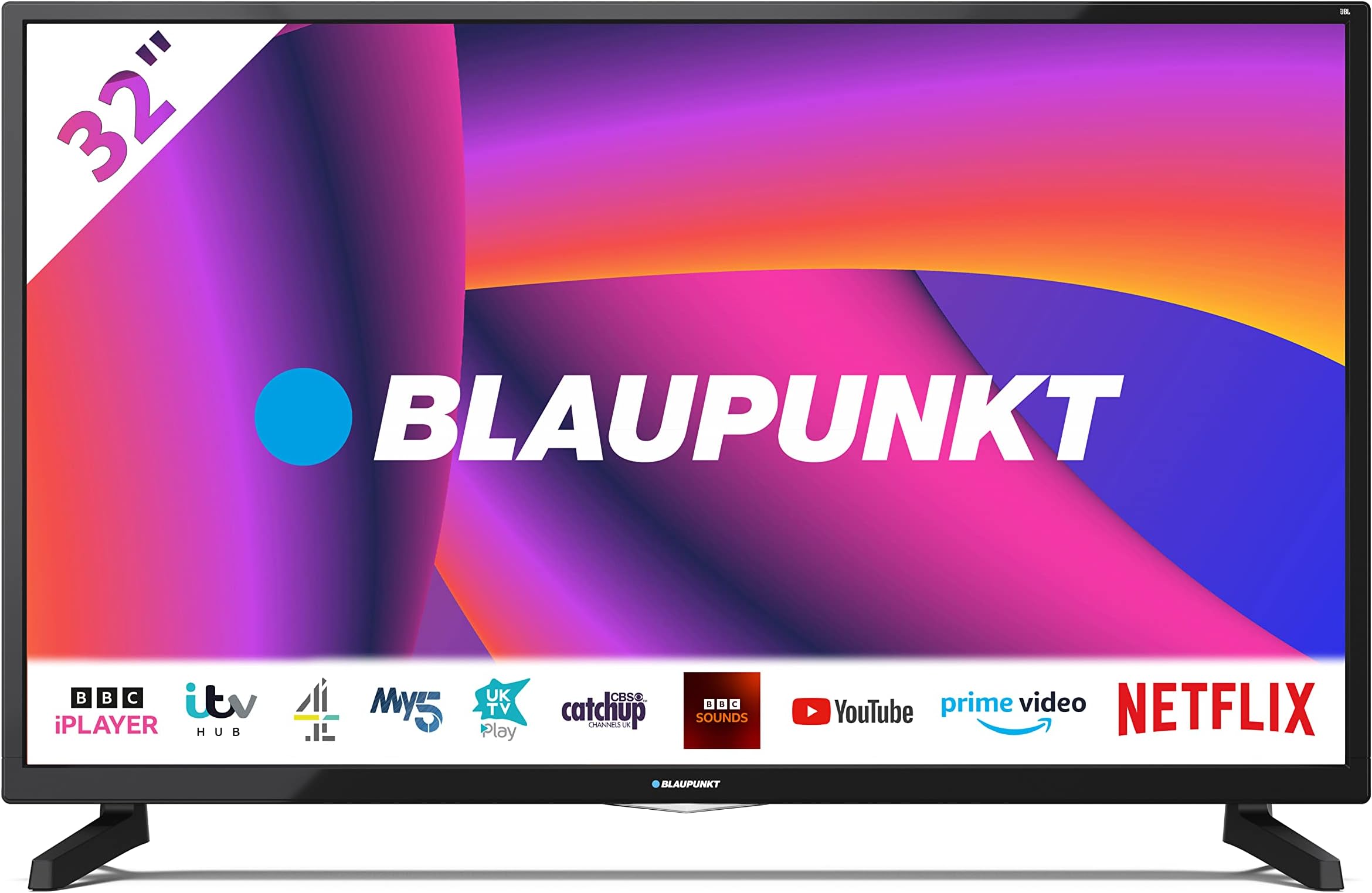 Blaupunkt 32" 768p HD Ready Smart LED TV with Freeview Play, Netflix, Youtube, 3x HDMI, USB, DTS Virtual X and Built-in WiFi - BF32H2322CGKB