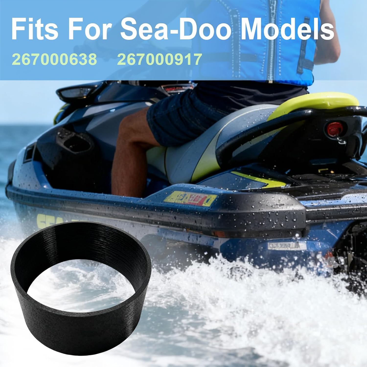 Aftermarket 161mm Wear Ring for Sea-Doo PWC | Replaces 267000105 | Fits for Sea-Doo Challenger 1800/ GTX/RXP/RXT/Speedster/Sportster Models