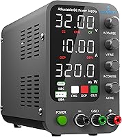 Vista 1 de Fuente de alimentación CC variable, fuente de alimentación de banco de conmutación 0-32V 0-10A con modo de carga inteligente, USB de 20W y carga