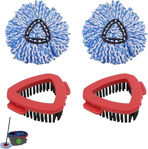 Miniatura 9 de Juego de 4 piezas de repuesto de cabezal de fregona compatible con el sistema de 2 tanques Ocedar RinseClean, 2 unidades de cabezal de repuesto