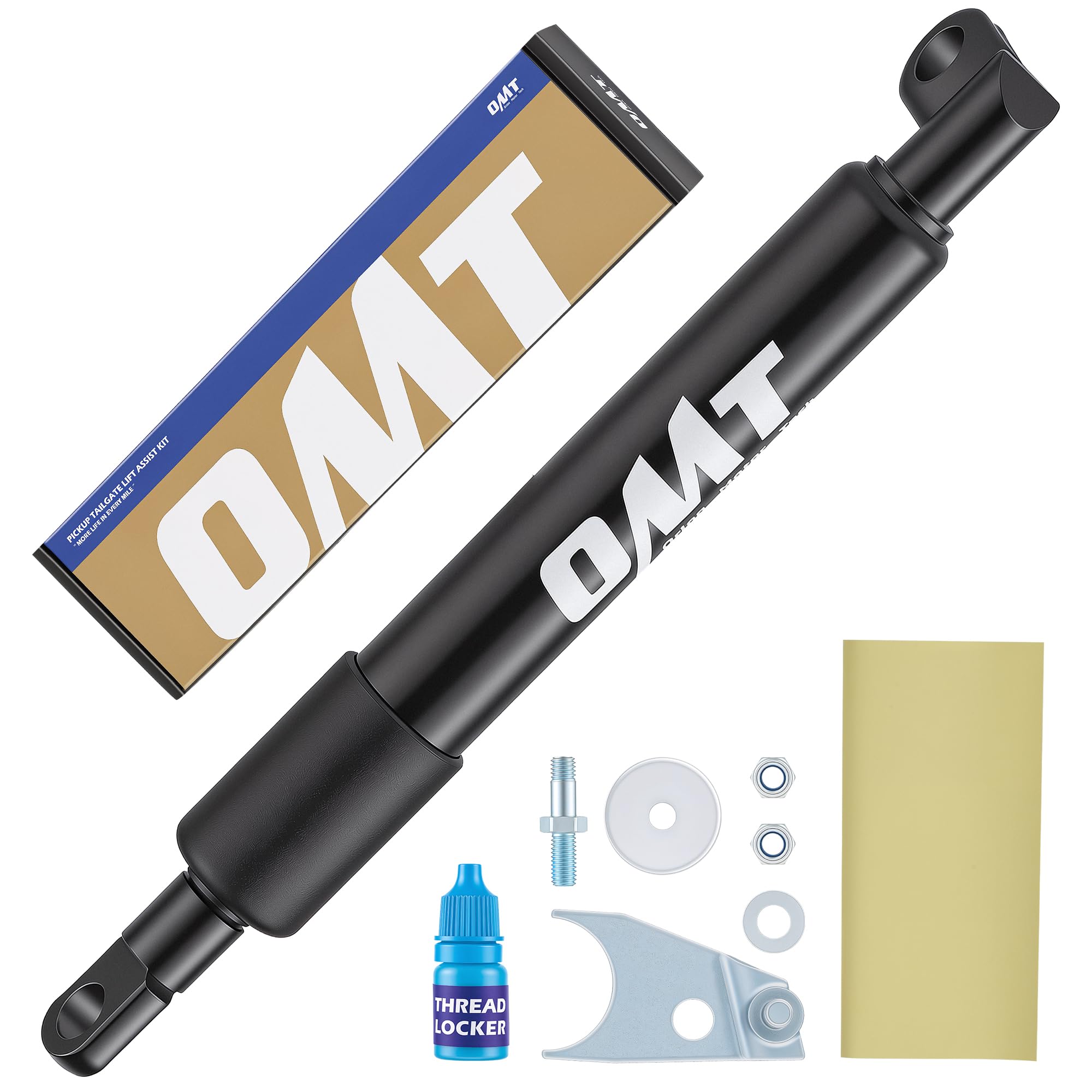 OMT Truck Tailgate Assist Shock Compatible with 99-06 Silverado Sierra | 43100, Driver Side Mounting, Gentle Lowering Control, Fast No Drill Setup, AISI 1045 Steel, Complete Accessories