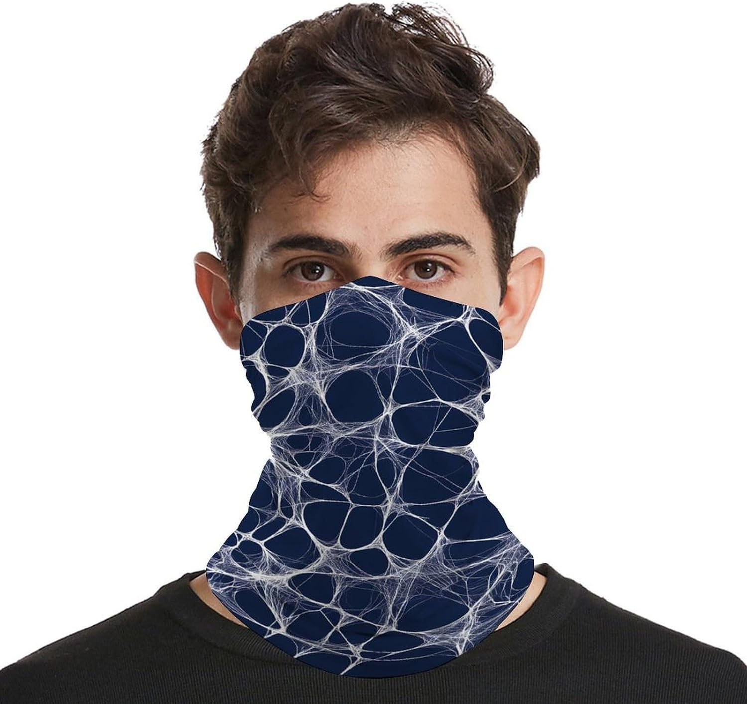 White Spiders Web Threads Neck Gaiter Windproof Face Mask Bandanas for Men Women Cold Weather Scarf