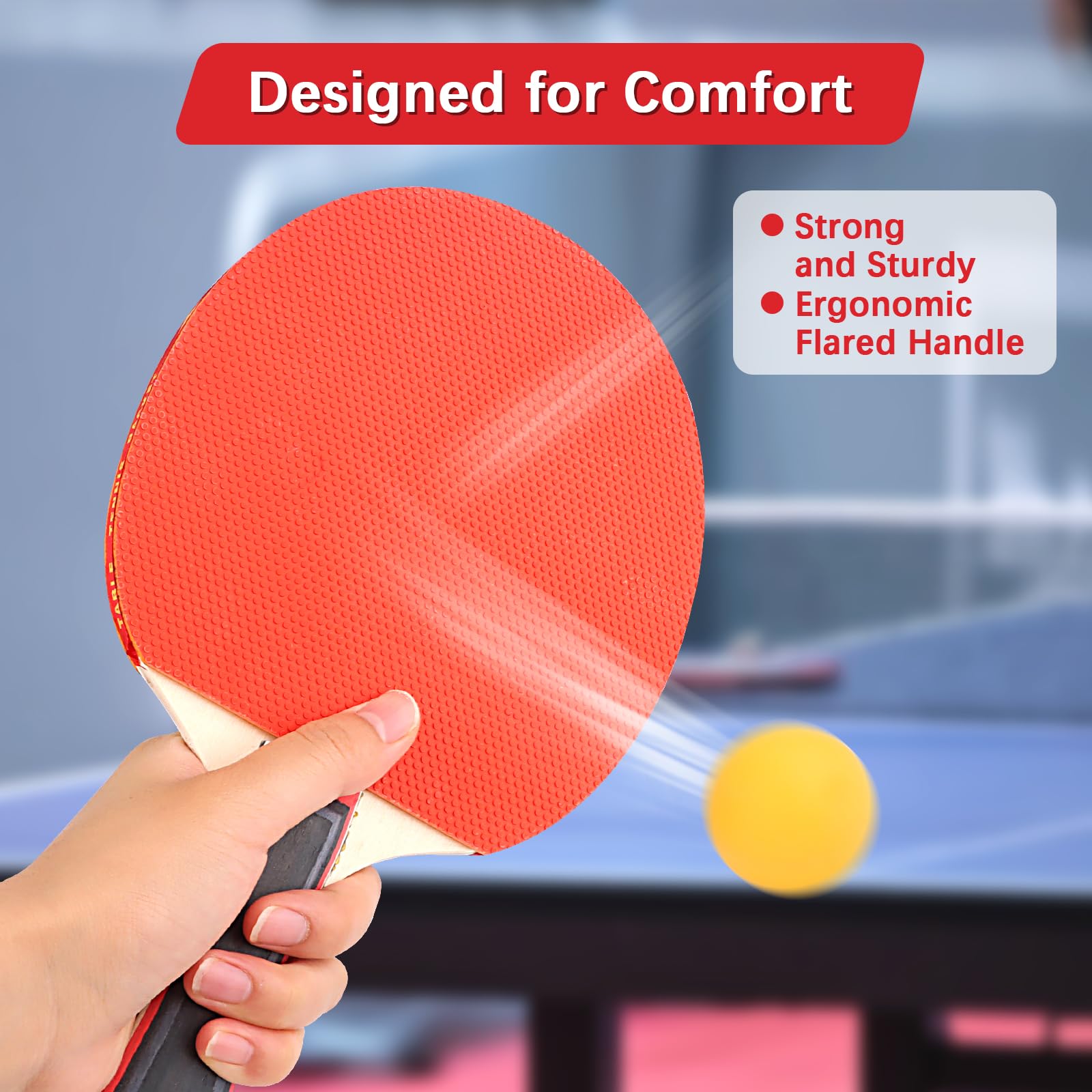 Racchette Ping Pong Racchette Ping Pong Professionale Set da con 2 Racchette 3 Palline 1 Borsa Portatile per Adulti Bambini