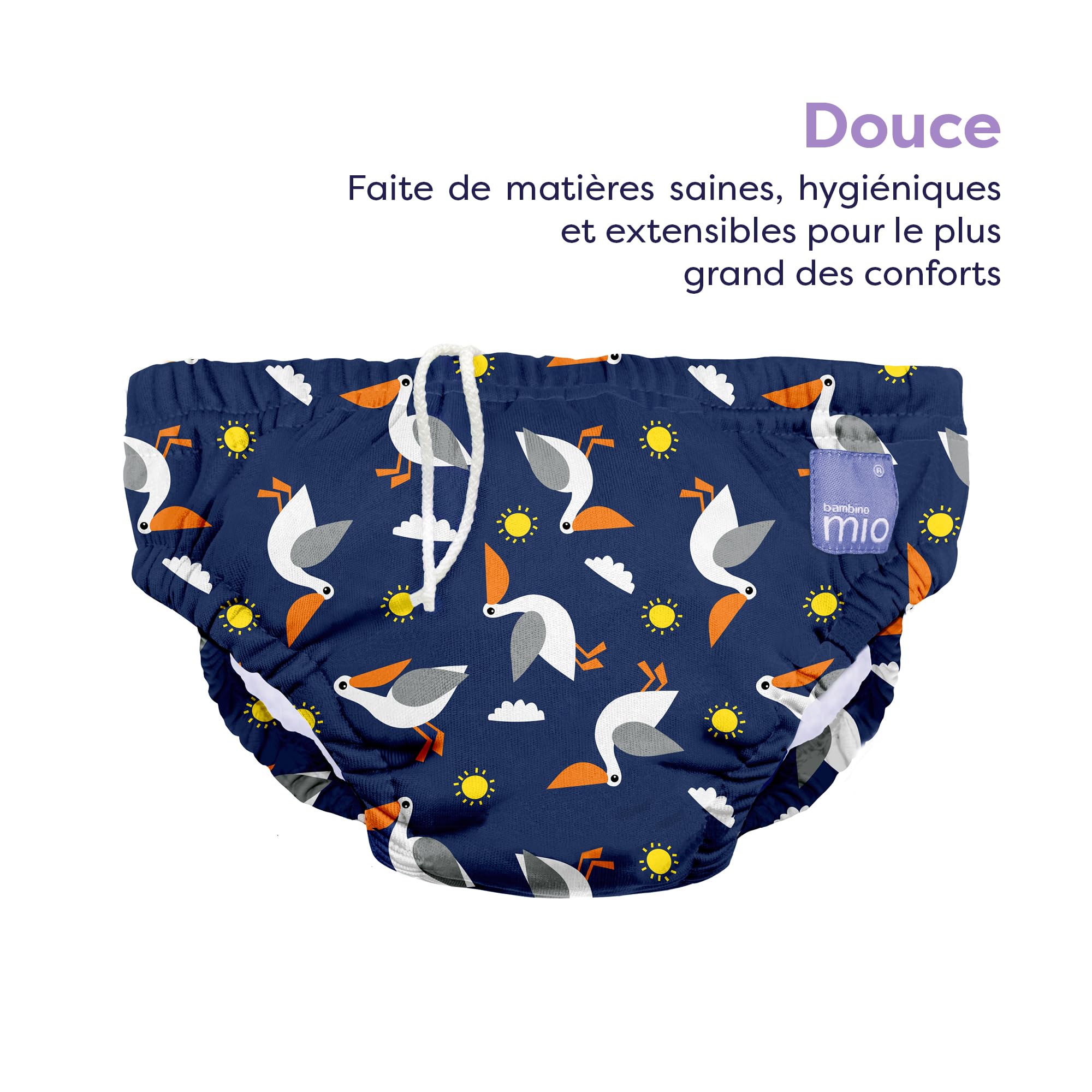 Image secondaire de Couche de Bain Lavable Bambino Mio pour Bébés - Macareux Moine, Taille M (6-12 mois)
