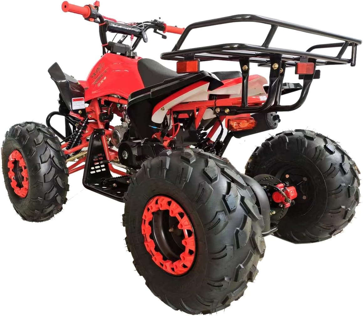 X-PRO 125cc ATV Quad 4 Wheeler ATVs 125cc ATVs Quads Youth 4 Wheelers ，Red