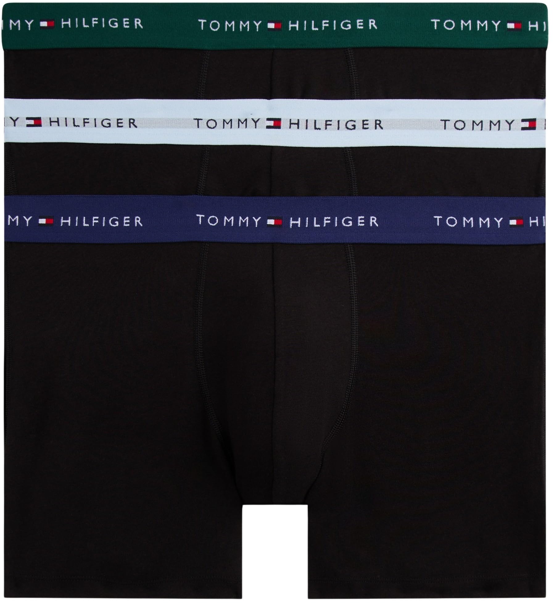 Tommy Hilfiger Men’s 3 Pack Cotton Boxer Briefs, Multicolor (Orn Grn/Prp Nvy/Ves Blu), XXL