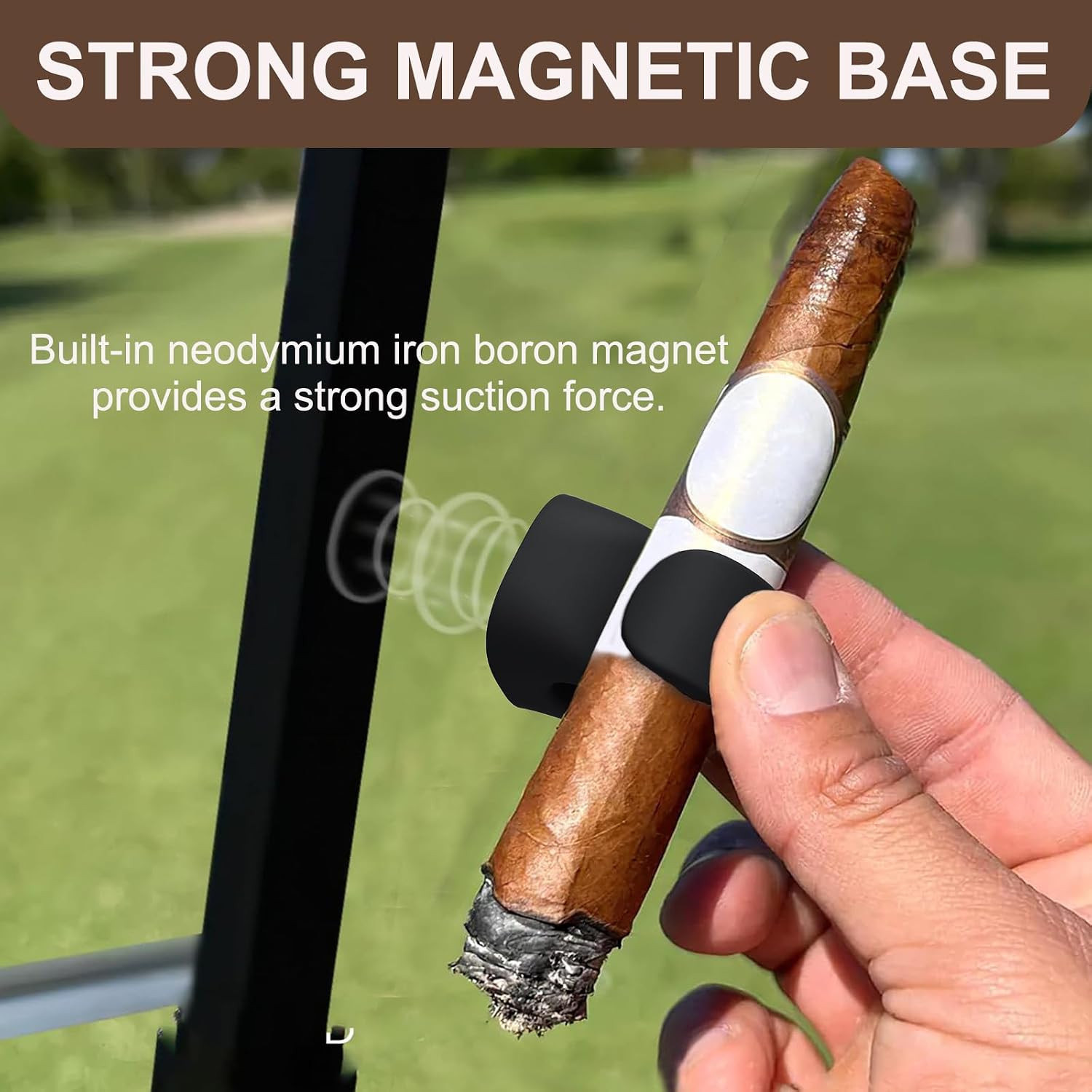 Convenient Magnetic Holder for Golf Cart, 20-70 Ring Gauge, Portable Silicone Clip for Golf Carts, Golf Cart Accessorie, Golf Cart Magnetic Holder,Fit for Golfing, Grilling, Fishing image 3