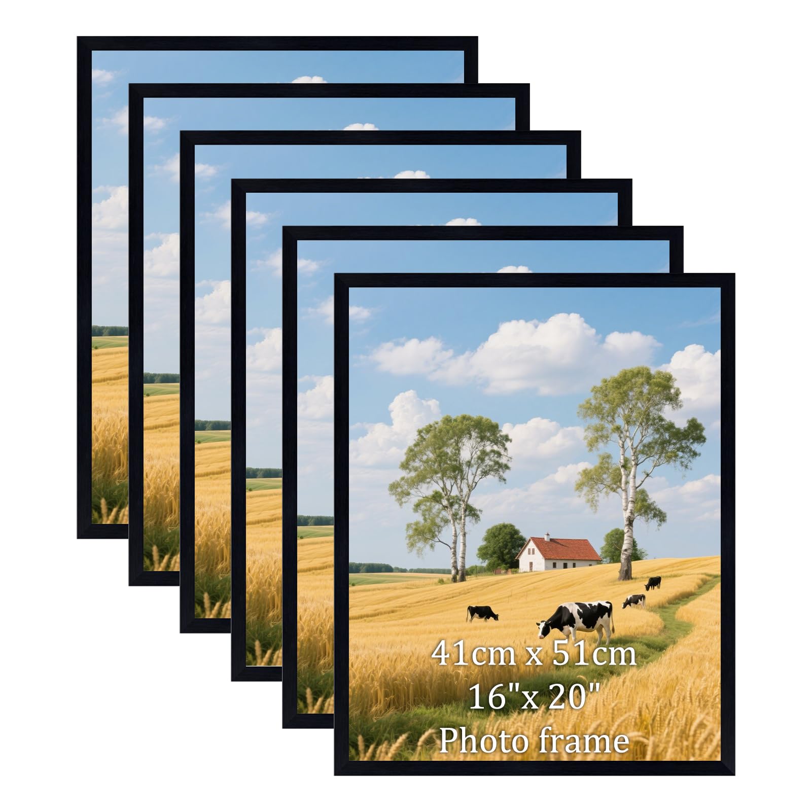EYMPEU 6 Cadres Posters Noirs, Cadre 40x50cm pour Les Affiches, Les Oeuvres d'art，Les Collages