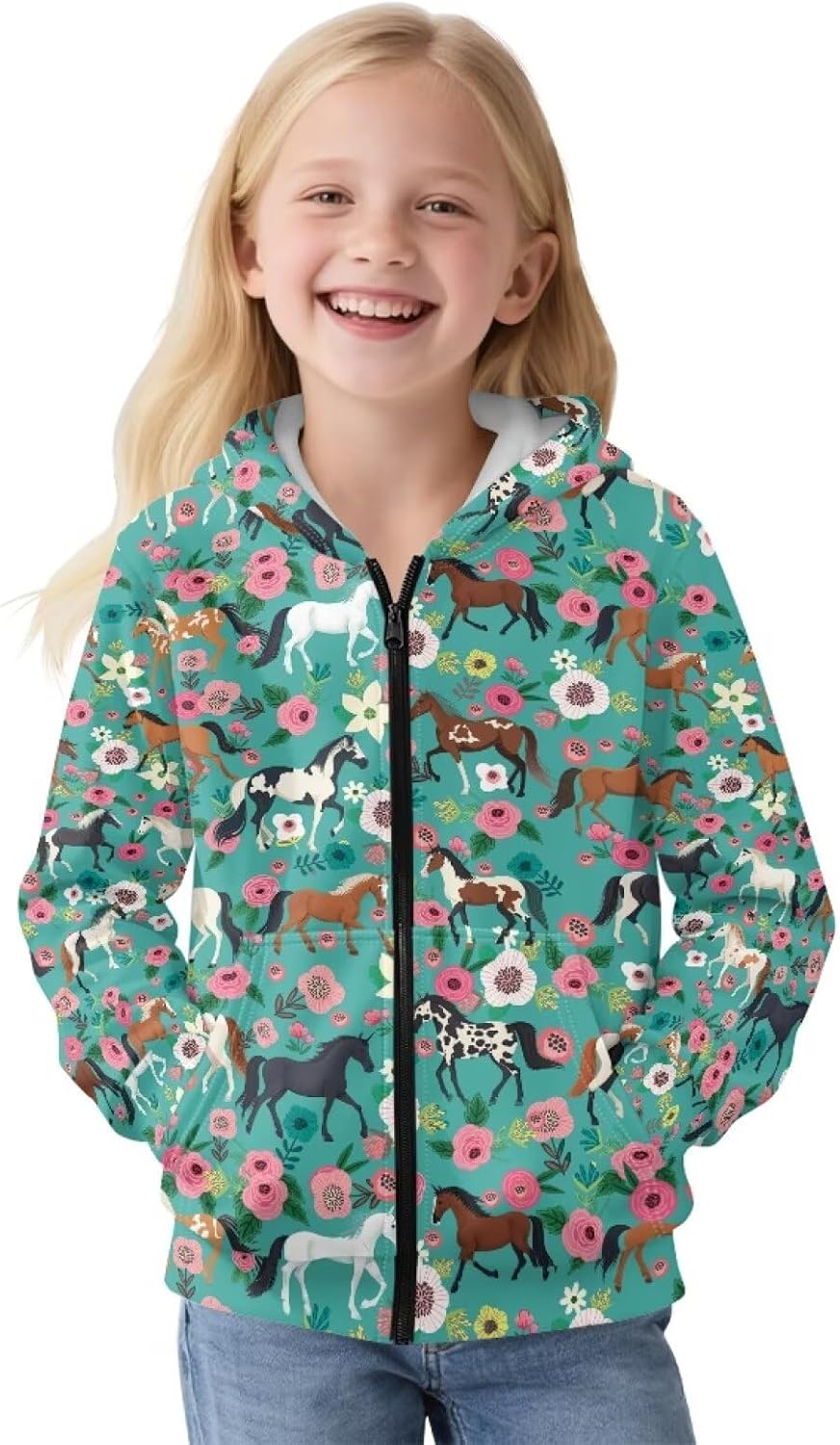 Upetstory Kids Zip Up Hoodies Hooded Sweatshirt for Girls Boys