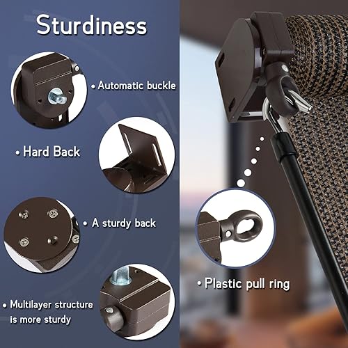 Miniatura 10 de Soporte de instalación de persianas enrollables, piezas de repuesto para persianas solares, kit de manivela inalámbrica, para visera solar externa