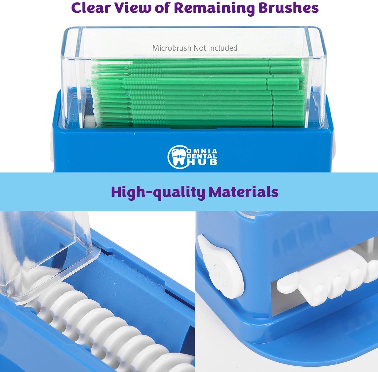 Omnia 1 Pcs Dental Micro Applicators Tip Brushes Dispenser with 4 Containers | Dental Micro Brush Holder Large Capacity Microbrush Dispenser