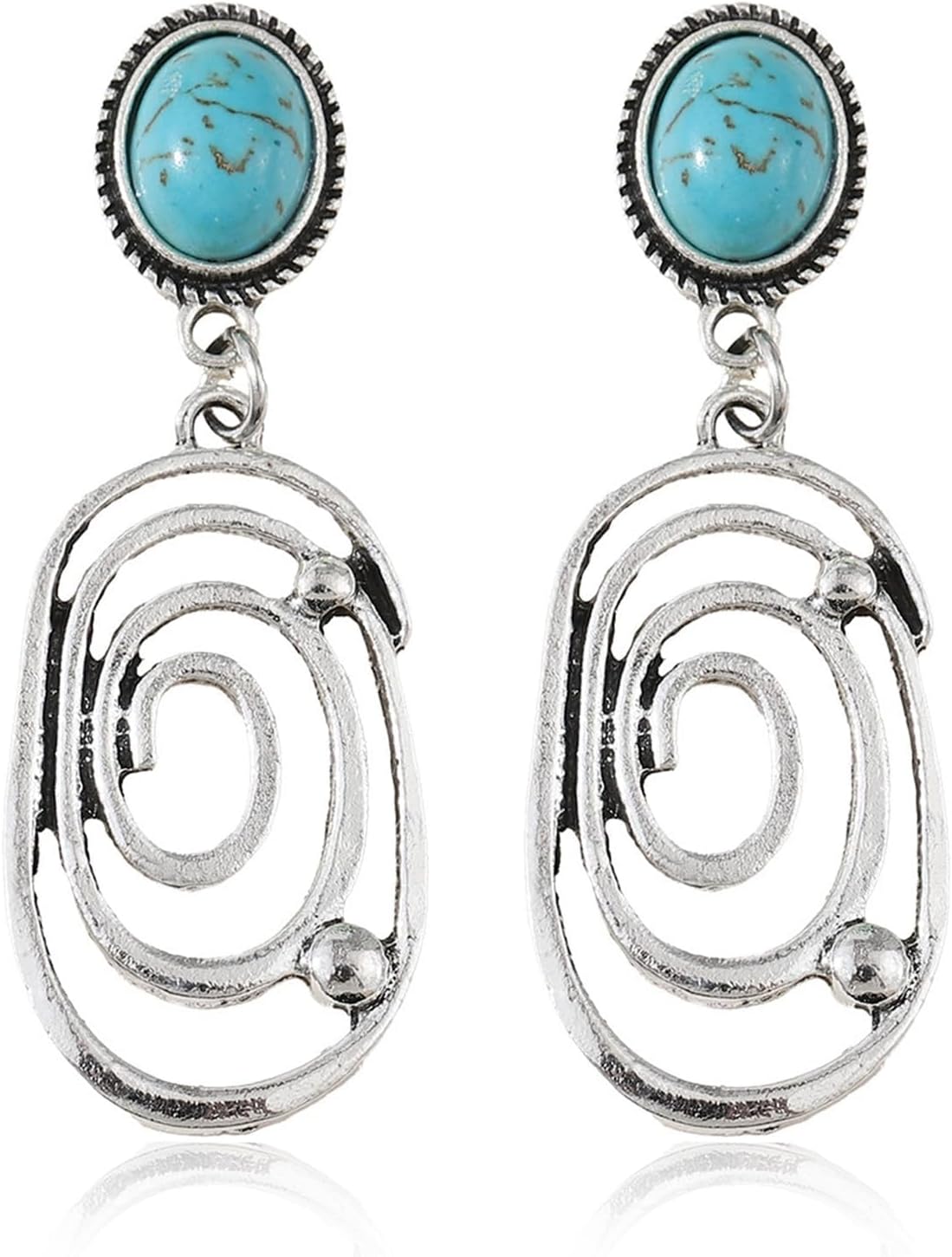 Silver Western Earrings Turquoise Earrings for Women Boho Chic Clothing Western Jewelry for Women Outfit Country Concert Outfits Cowboy Chic Rodeo Outfit Shirts Dress Accessories