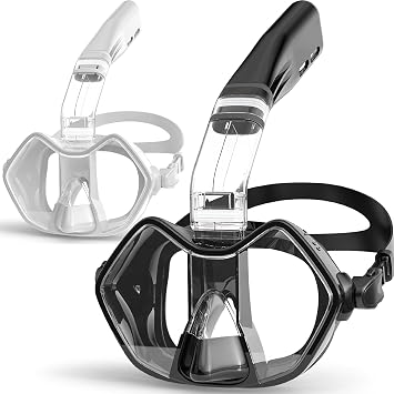 Greatever Half Face Diving Mask, Innovative with Nose Breathing, Comfortable & Breathable Fit,Detachable Breathing Tube,and Home Water Sports