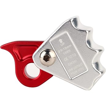1 Piece Descent Device Secure Rope Lock Auto Lock Fall Prevention Safety Device Climbing Equipment Vertical Descending Rescue Electrical Protection Compatible with 0.4 - 0.6 inch 9 - 14 mm Rope Maximum Tensile Strength 15 KN Aluminum Lightweight