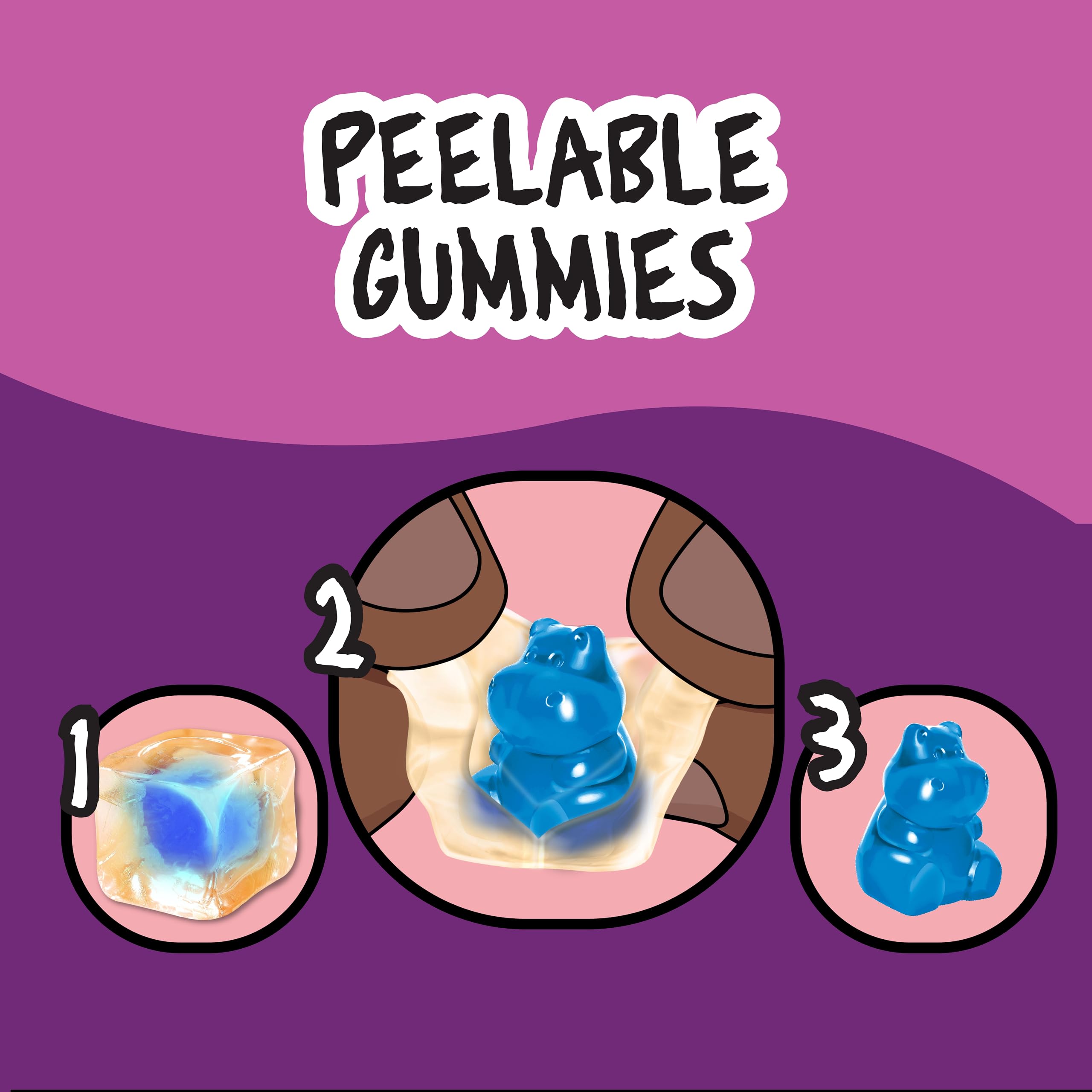 Juicy Drop Mystery Gummy Candy Cubes in Wild Berry Flavor, 3.5oz, Peelable Strawberry Gummy Cube with Mystery Animal Inside, Fruity Flavors, Interactive 2-in-1 Treat, Sweets, Fun Candy & Kids Prizes