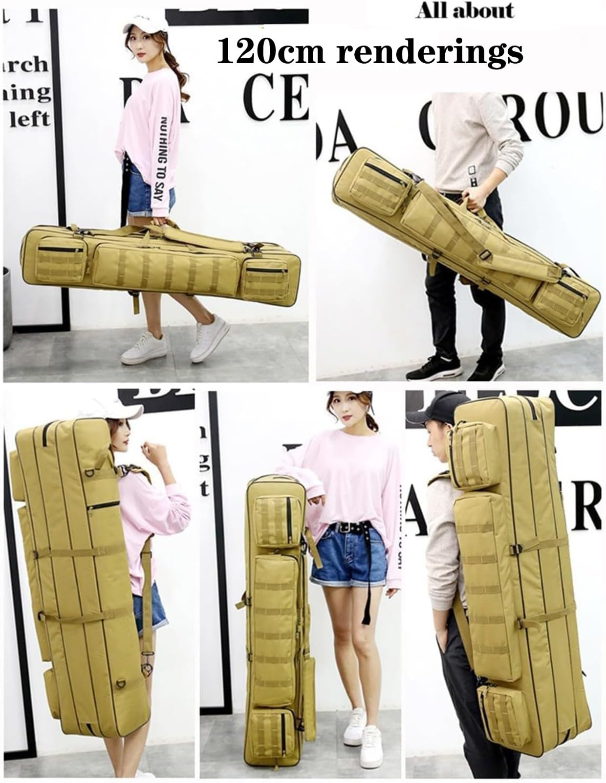 3 Strati Custodia Per Borsa Tattica Lunga Per Trasporto Fucili, Grande Capacità Fodero Per Fucile Borsone Tiro,Borsa Porta Armi Poligono,Borsa Militare,Può Contenere 3 Fucili,Pistole