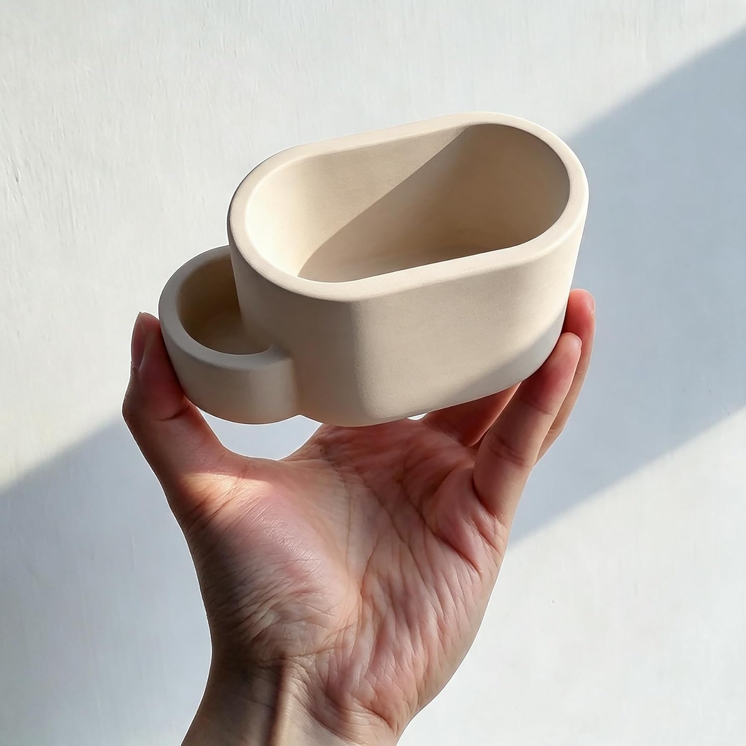 Wehous Oval Candle Holder Mold with Match Holder, Unique Storage Resin Concrete Molds Candle Vessels Jewelry Holder Trinket Container Plant Pot Jar Box Mold for DIY Storage Craft Decor