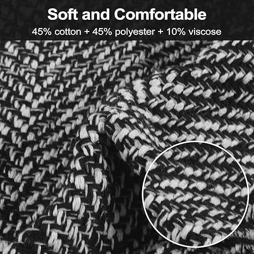 Vista 2 de LEEVAN Alfombras lavables para cocina de 2 x 4.3 pies, alfombras de baño negras estilo bohemio de algodón reversibles, alfombra reversible